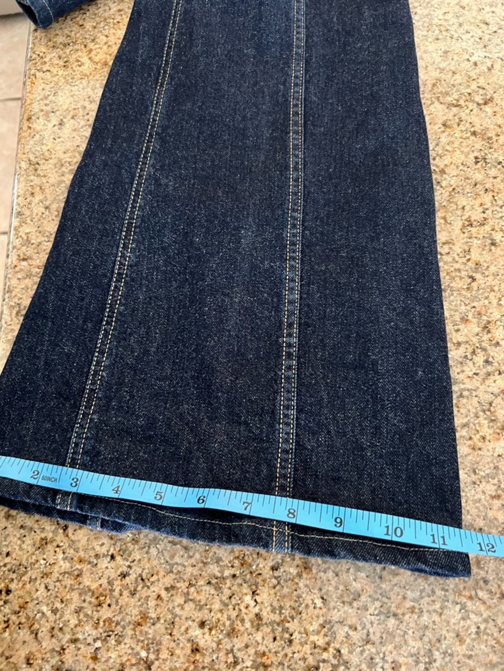 Polo Ralph Lauren High Rise Flared Jeans Dark Wash Seam Detail Size 0 XS - Picture 8 of 13